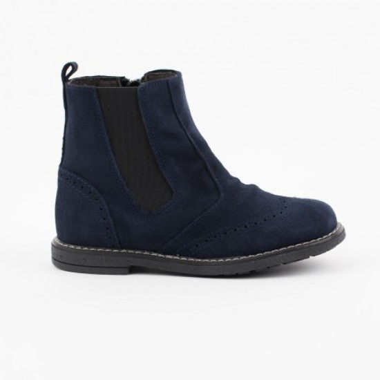 219-H Nens Navy Suede Chelsea Boot 