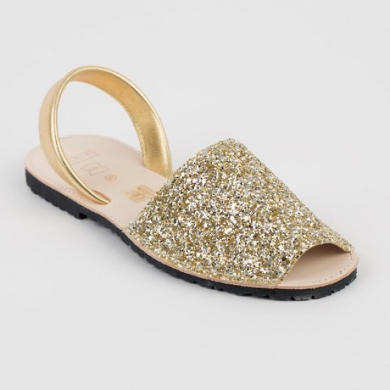 7505 Silver and Gold Mix Glitter Spanish Sandals