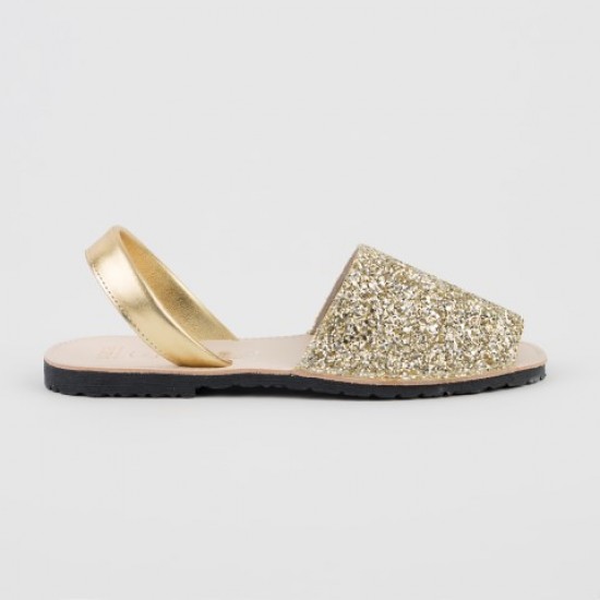 7505 Silver and Gold Mix Glitter Spanish Sandals