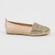 A-3032 Gold Glitter and Leather Espadrilles