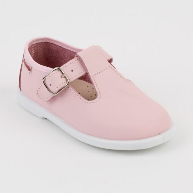 girls pink t bar shoes
