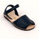 7507 Navy Leather Unisex Spanish Sandals