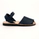 7507 Navy Leather Unisex Spanish Sandals