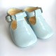 TI280 Pale Blue Patent T-Bar Pram Shoe