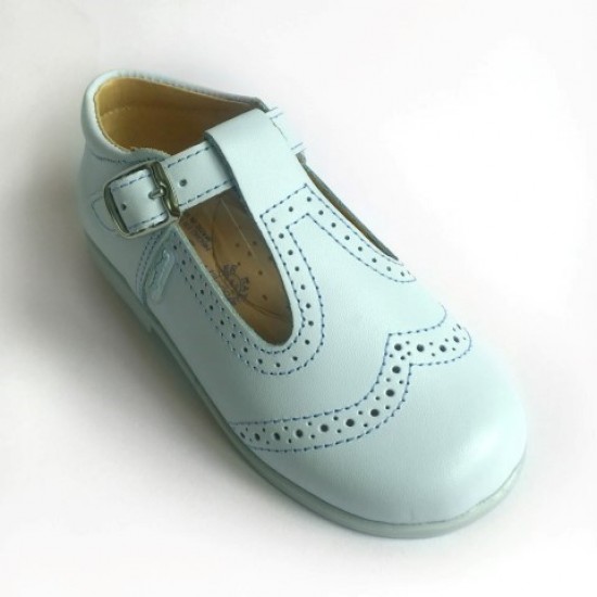 507 Pale Blue Leather T-Bar