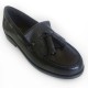 4970-P Nens Navy Leather Loafer with kilt tongue and tassels