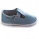 1520200 Xiquets Pale Blue Leather T-Bar Pumps