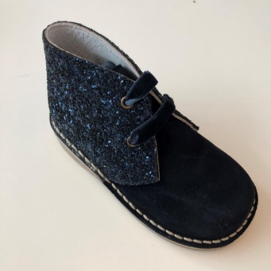 145 Nens Navy Suede and Glitter Desert Boots