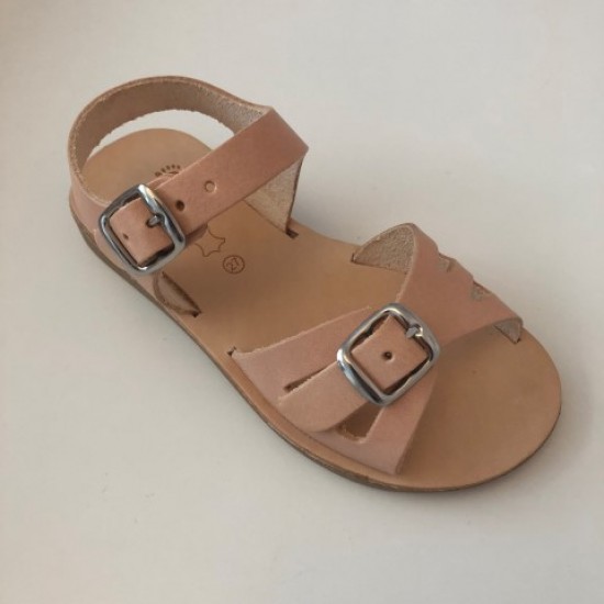 420-V Nude Leather Open Toe Sandal