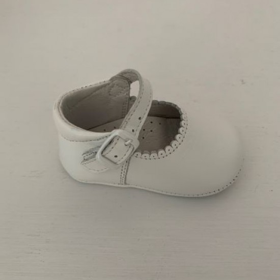 240 Beige Leather Mary Jane Pram Shoe