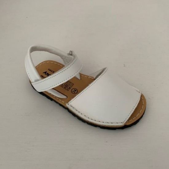 202 White Leather Unisex Spanish Sandals