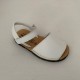 202 White Leather Unisex Spanish Sandals