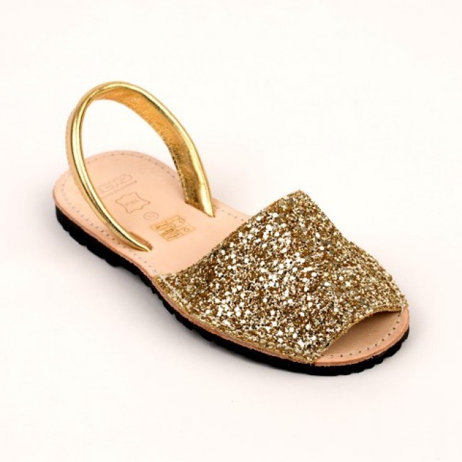 7505 Gold Glitter Spanish Sandals (Slingbacks sizes 32-34) - £15.00 ...