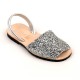 7505 Silver Glitter Spanish Sandals