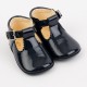 TI280 Navy Patent T-Bar Pram Shoe