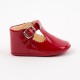 TI280 Red Patent T-Bar Pram Shoe