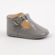 TI280 Grey Patent T-Bar Pram Shoe