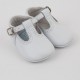 247 Beige Leather T-Bar Pram Shoe