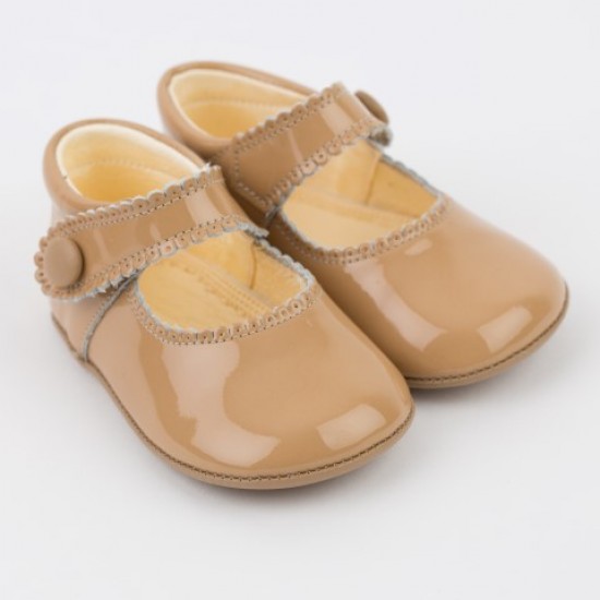 TI114 Camel Patent Mary Jane Pram Shoe