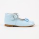 103-L Nens Pale Blue Patent High Back Mary Janes with Ribbon Bow