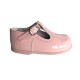 184-E Nens Pink Patent T-Bar Shoe